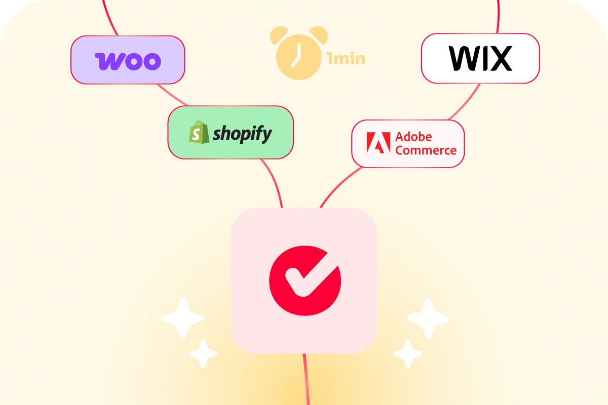 Integración rápida con Shopify, WIX, WooCommerce y Adobe Commerce