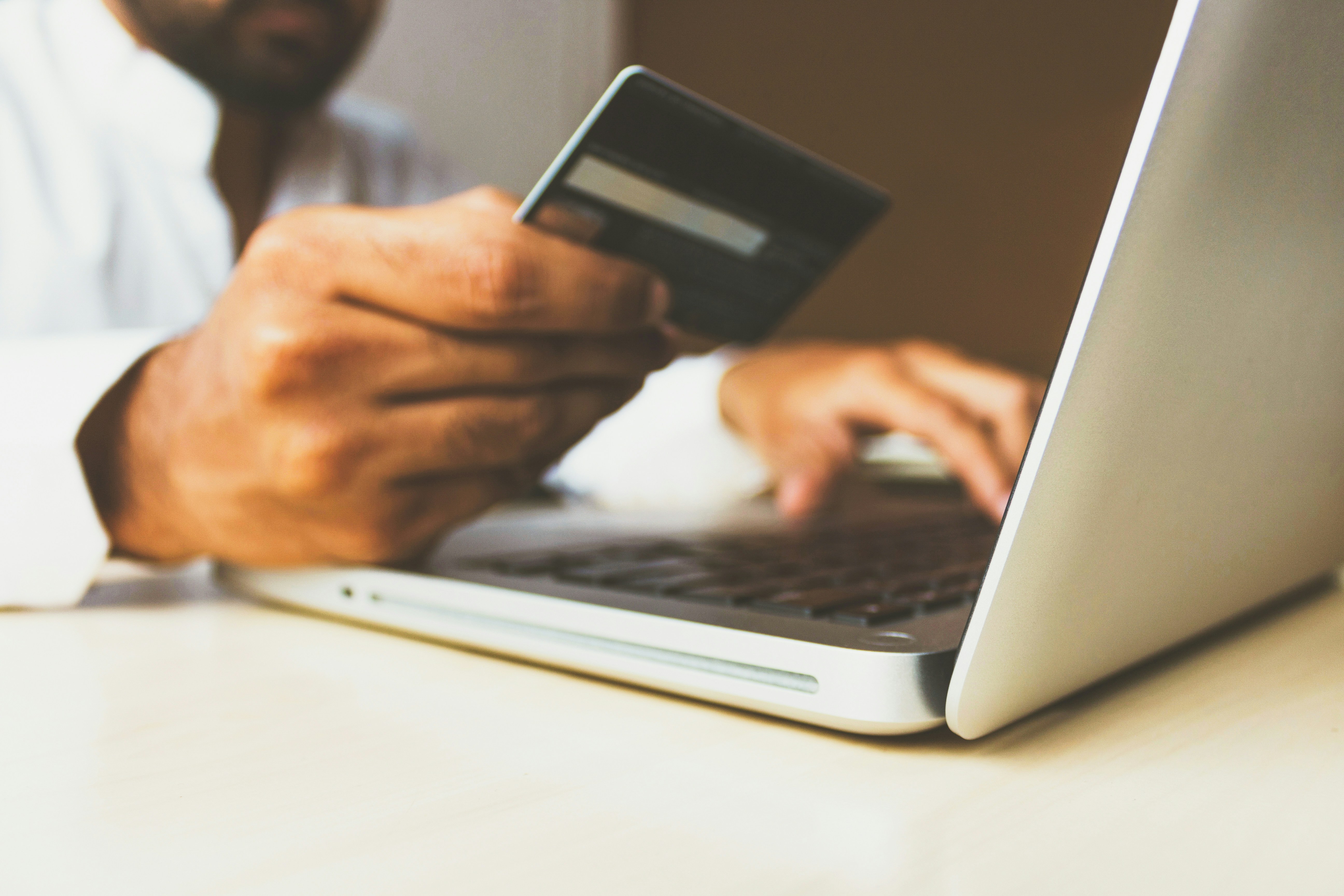 Person making a secure online payment